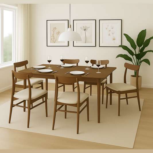 Set de comedor 6 sillas Dali Natural