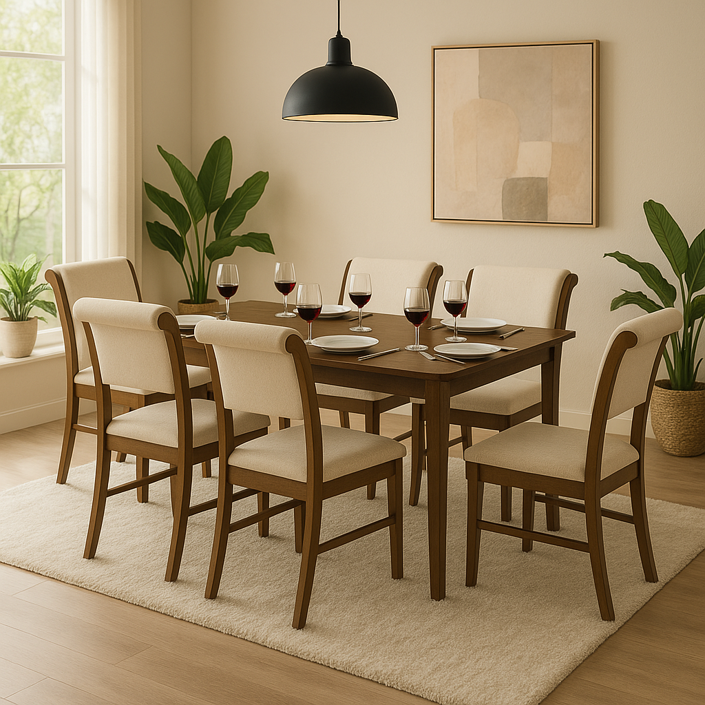 Set de comedor 6 sillas Mónaco Beige