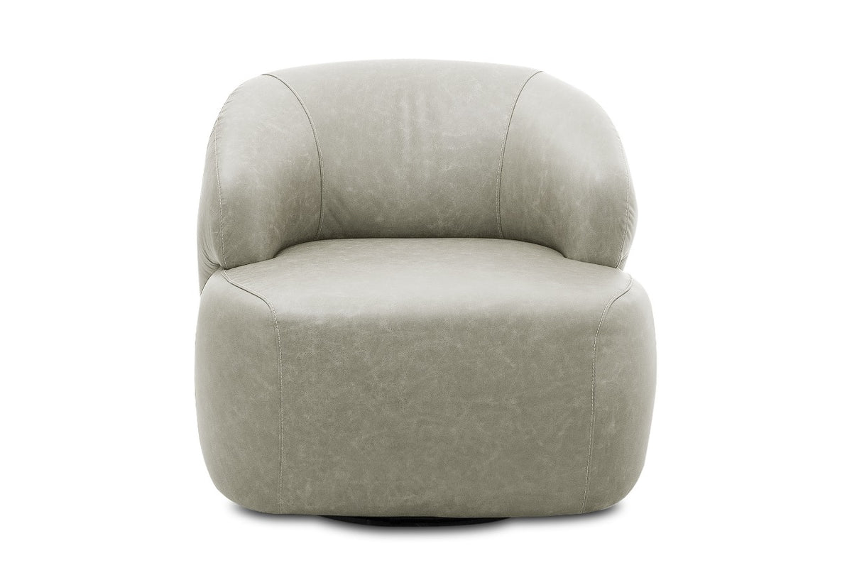 Poltrona Chandon de Cuero Giratoria Beige