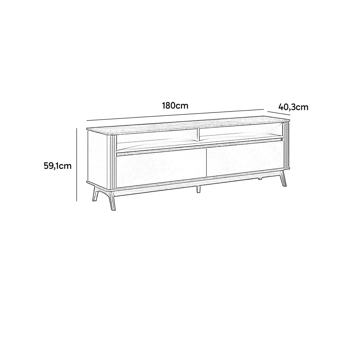 RACK OLMO 180CM GRIS