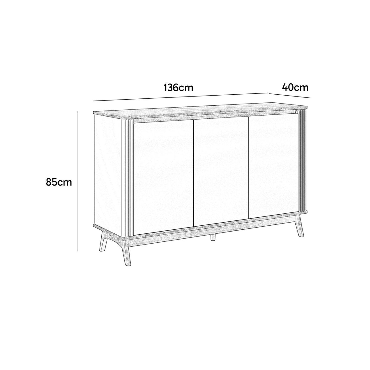 Buffet Sara 3 Puertas Gris