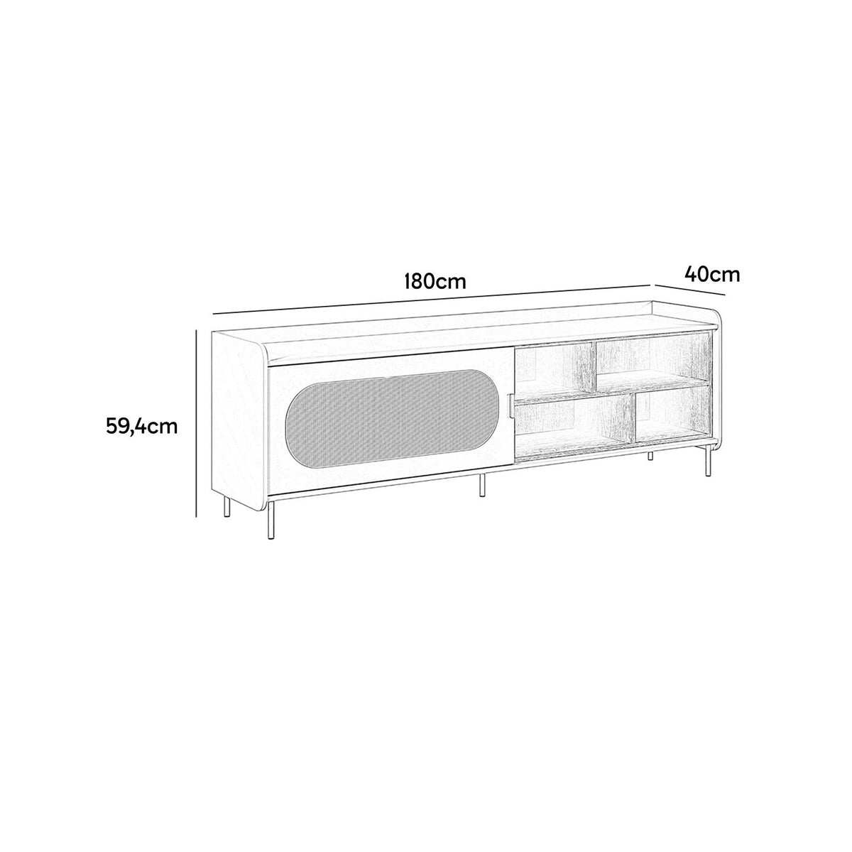 Rack Noa Verde 180 CM
