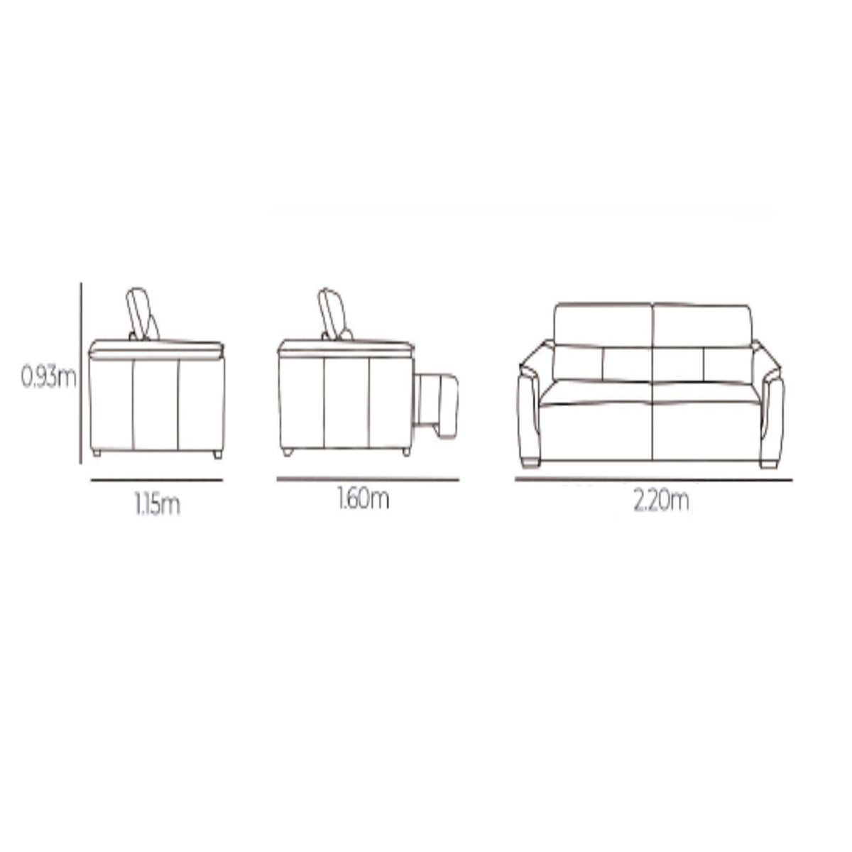 Sofa de Cuero Laurent 220 CM