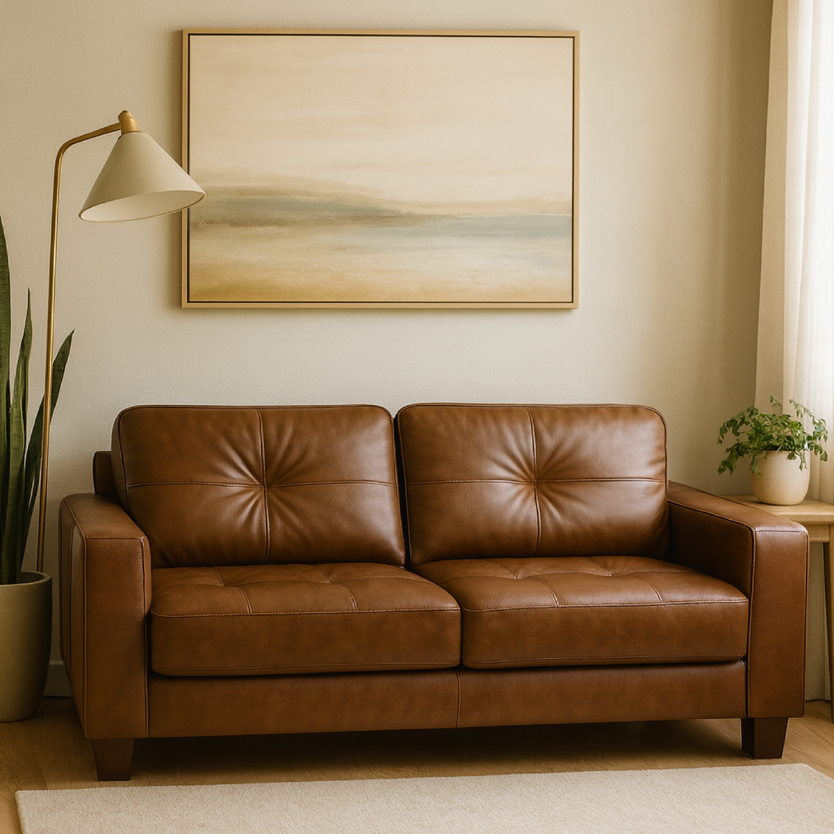 Sofa Cuero Ferrara café