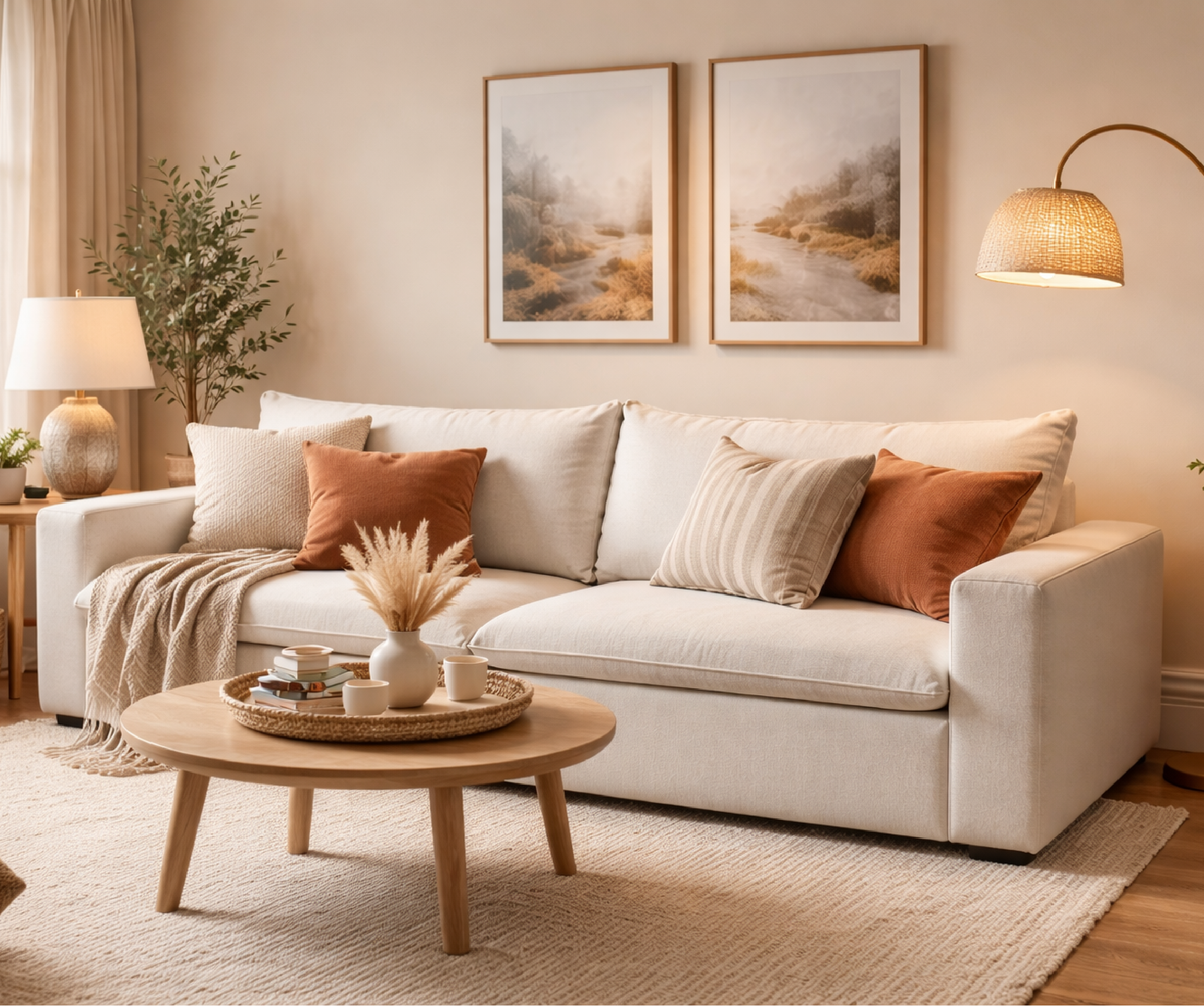 Sofá Potenza 3 cuerpos Beige