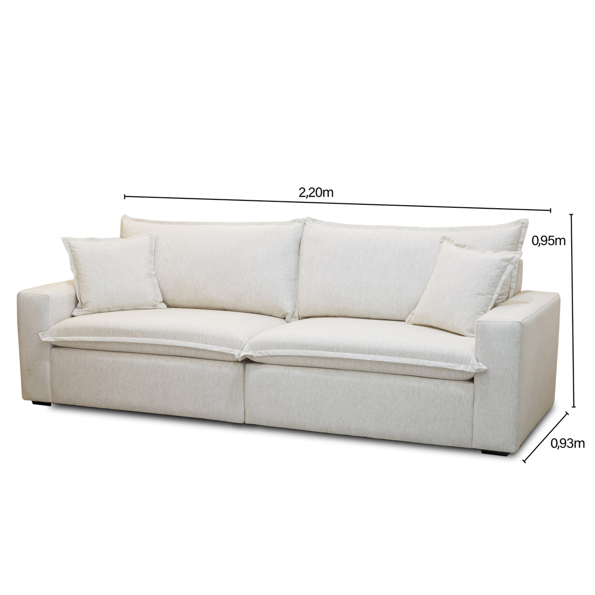 Sofá Potenza 3 cuerpos Beige
