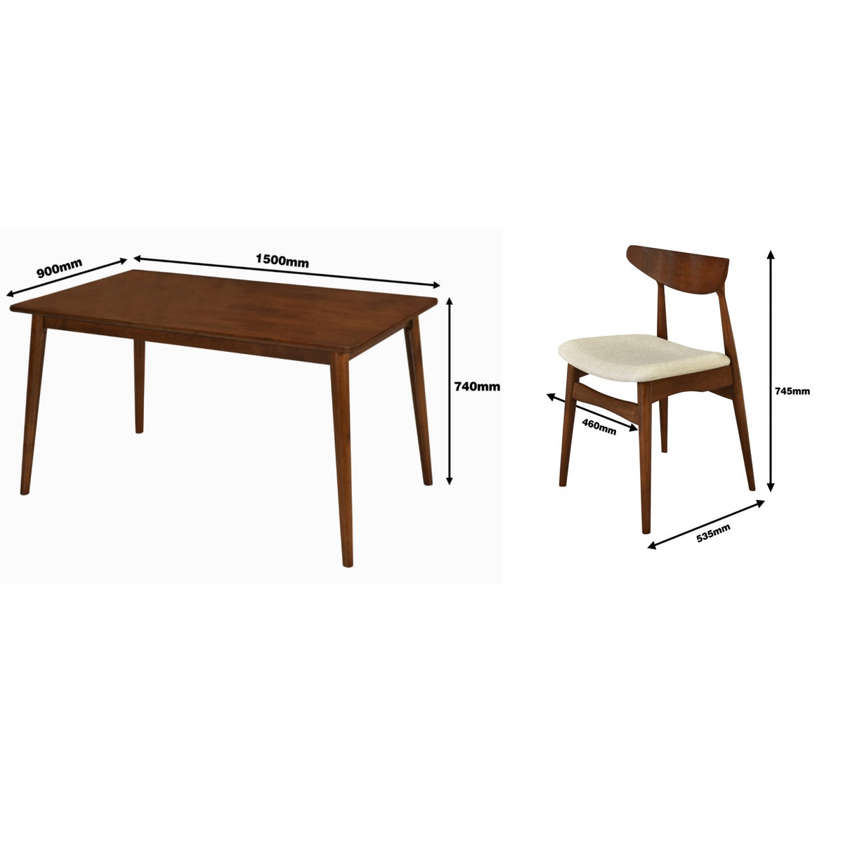 Set de comedor 6 sillas Dali Beige