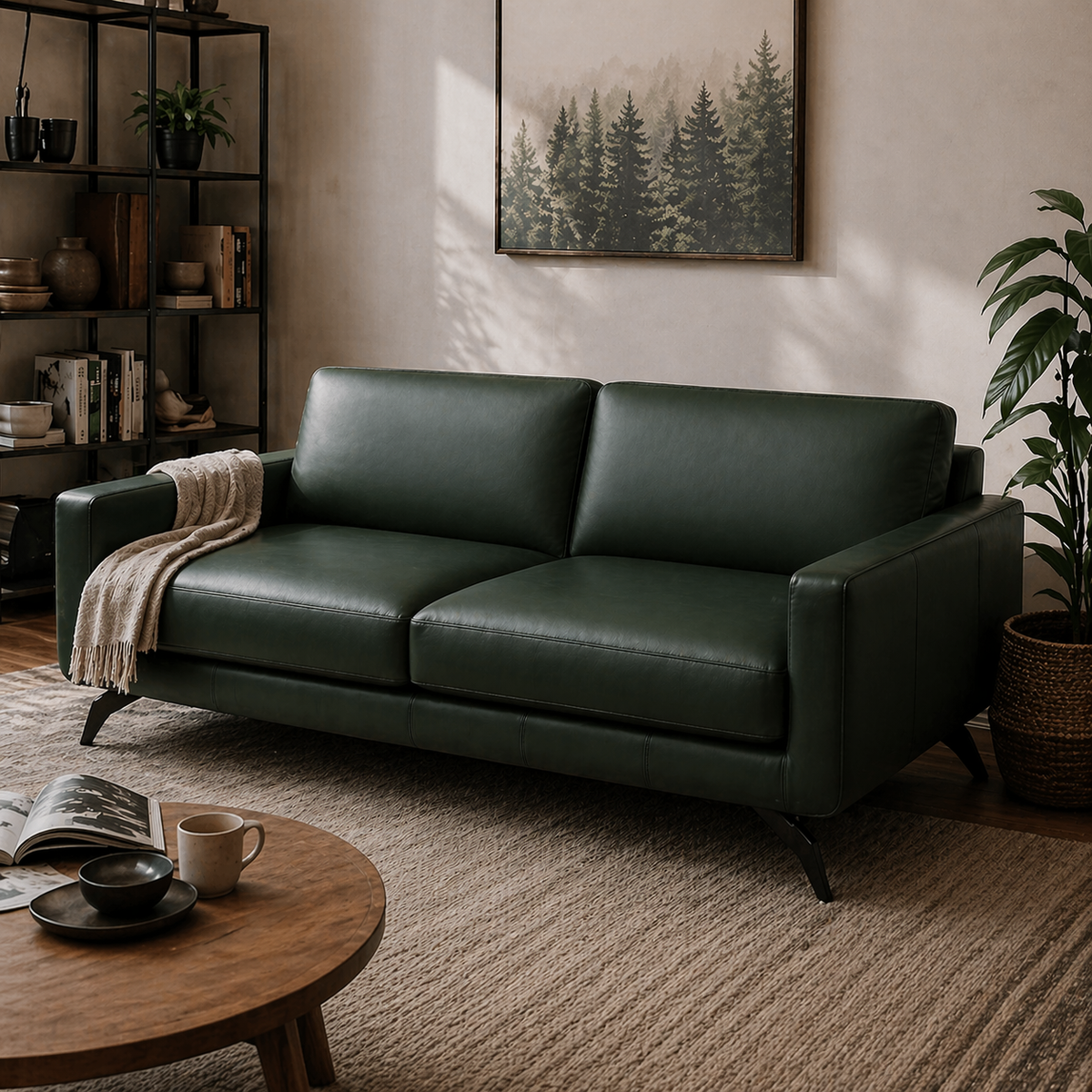 Sofa Trivento Cuero Verde